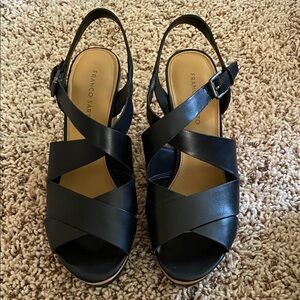Franco Sarto Black Strappy Sandals